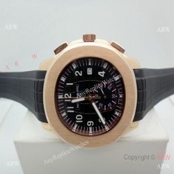 Copy Patek Philippe Aquanaut Chronograph watch Rose Gold Black Dial