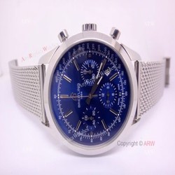 Breitling Transocean Replica Watch  Breitling Transocean Blue Dial Stainless Steel