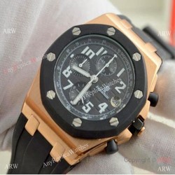 Cheap Audemars Piguet Replica Watches  Japan Grade Royal Oak Offshore Rose Gold /Rubber Band