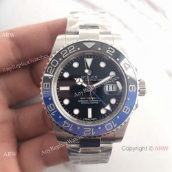 NEW UPGRADED Replica Rolex GMT-Master II SS Watch Black&038;Blue Ceramic 40mm