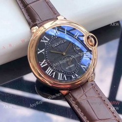 Low Price Cartier Ballon Bleu De Automatic Watches Rose  Gold Black Dial