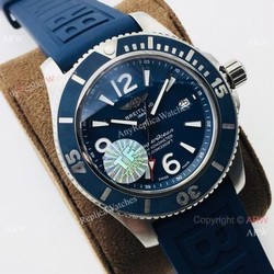 2021 New! TF Factory Breitling Superocean 44 Automatic Watch Blue Rubber Strap