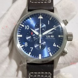 New Iwc Pilot Spitfire Blue Chronograph Watch High Quality Replica Watches China