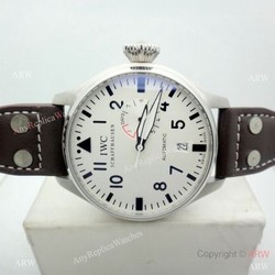 Copy IWC Big Pilot Le Petit Prince SS White Dial Watch with Power Reserve