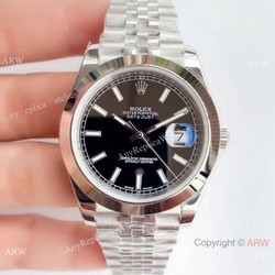 NEW Upgraded Replica Rolex Datejust Black Dial Jubilee Watch Swiss 3235 V3