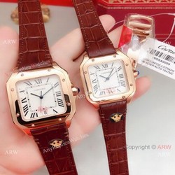 Clone Cartier Santos de Rose Gold Quartz Watch Japan Grade