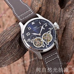 Copy IWC Big Pilots Double tourbillon Men Watches Ss Blue Face