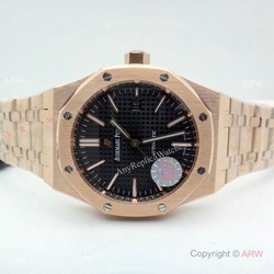 ZF Factory Audemars Piguet Royal Oak 9015 Black Dial Rose Gold Watch 41mm