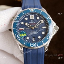 New! Omega Diver 300m James Bond Limited Edition Watch Blue Spiral Dial