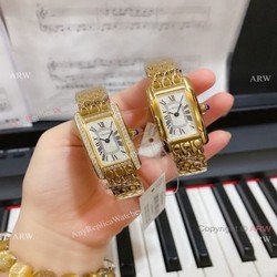 2020 NEW! Cartier Tank AmEricaine Yellow Gold Quartz Watch