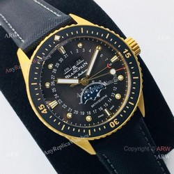 2020 New! Swiss Copy Blancpain Fifty Fathoms Bathyscaphe 5054 Watch Black Moon Dial