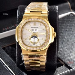Wholesale Copy Patek Philippe Annual Calendar Watches Yellow Gold with Diamond