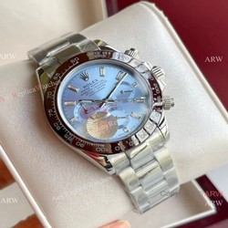 New Style  Rolex Daytona Ice Blue Diamond Markers Watch 40mm