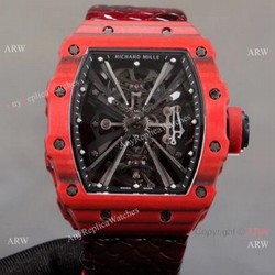 KV Factory 1:1 Richard Mille Tourbillon RM12-01 Red Quartz fiber Case Watch