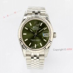 1:1 Copy New 31mm Rolex Datejust Green Dial Jubilee Watch Replica