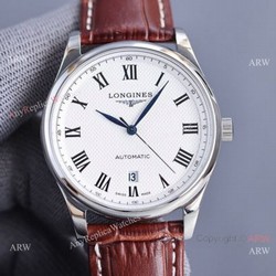 Swiss Quality Copy Longines Master 40 Date Brown Leather Strap Watches Citizen 8215 Movement