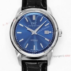 New IWC Ingenieur IW323310 Laureus Automatic Blue Face Black Leather Strap Watch Replica