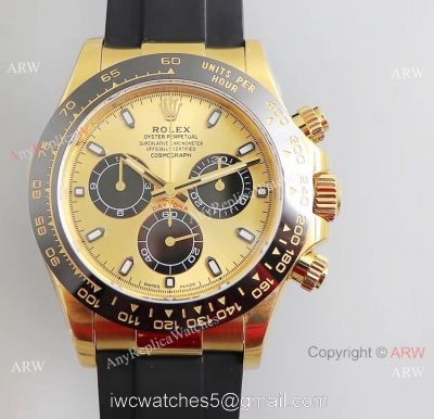 Noob Factory V3 Rolex Daytona Men Watch Gold Case Oysterflex Strap watches