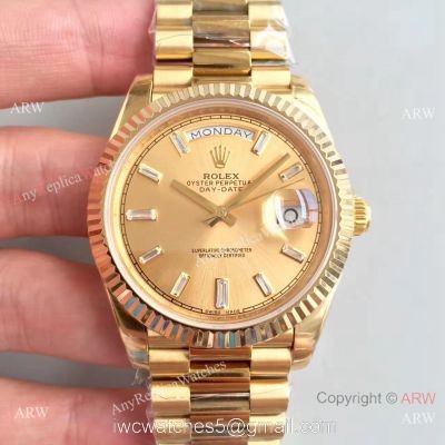 Rolex Day Date II All Gold President band Mens Copy Watch Diamond Markers watches