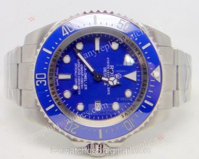 Rolex Deepsea 44mm Replica Watch Stainless Steel Blue Face watches
