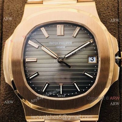 PPF V4 Patek Philippe Nautilus Gray Dial Rose Gold Watch Swiss Grade 1 watches
