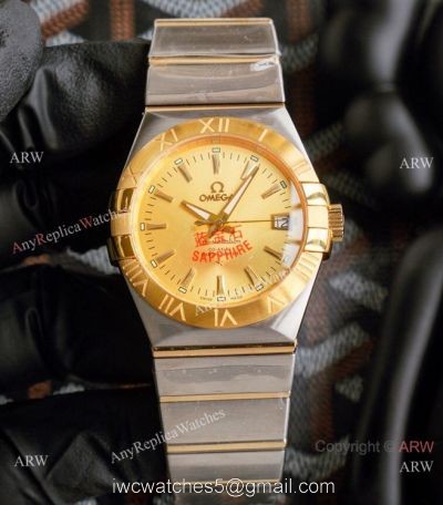 Copy Omega Constellation Double Eagle Gold Watch Quartz 36mm watches