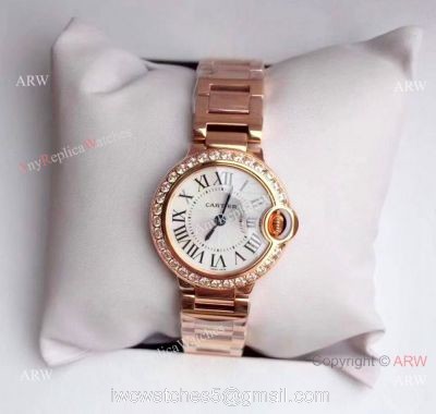 Copy Ballon Bleu de Cartier Rose Gold watch Swiss Quality watches