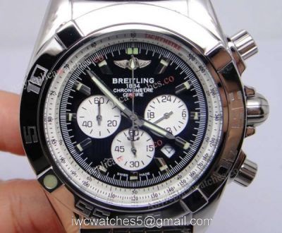 Breitling Chronomat B01 Watch Chronometre Certifie SS Black Quartz Movement watches