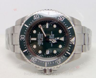 AAA Grade Rolex Deepsea 44mm Replica Watch Green Face Green Bezel watches