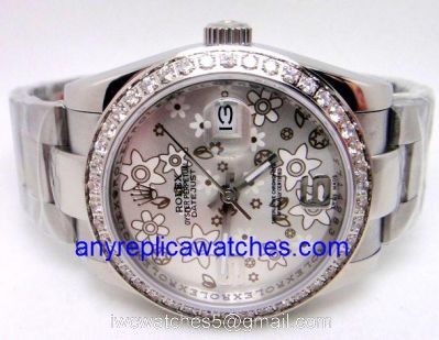 Rolex Datejust Special Editiona Silver Flower Face Diamond Bezel 316L Steel Watch watches
