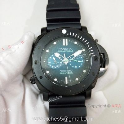 Copy Panerai Submersible Rubber Strap Black Case Watch PAM983 watches