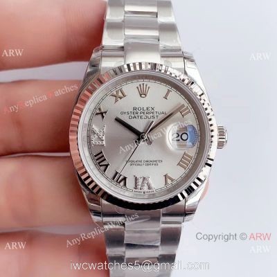 (EW) Replica Rolex Datejust 36mm Watch SS Silver Dial Oyster Band Rolex EW Factory watches