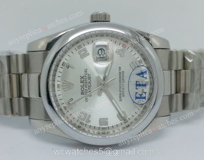 Rolex Datejust Swiss Replica Watch SS Silver Arabic Dial for Men watches