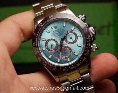 Rolex Daytona Replica Watch SS Ice Blue Dial / Brown Ceramic Bezel 40mm watches