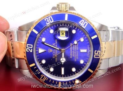 Classic Model Rolex Submariner 2-Tone Blue Dial Blue Bezel 40mm Replica Watch watches