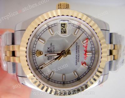 Rolex Datejust Watch Replica for Sale: 2-Tone Jubilee Silver Face Mens Watch watches