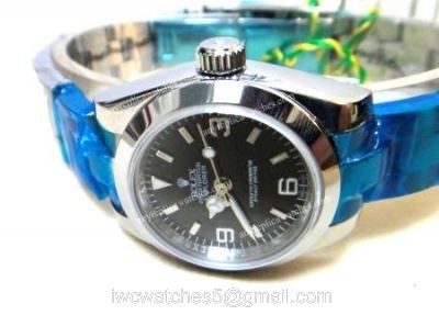 Rolex Explorer Oyster Band Black Face Replica Ladies Watch watches