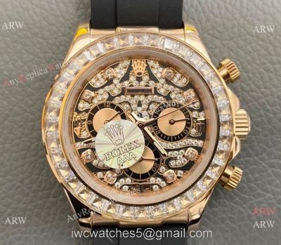 New Rolex Daytona Rose Gold Leopard Dial Aftermarket Rolex Oysterflex Replica Watch watches