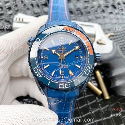 Faux Omega Seamaster Planet Ocean GMT Watches Blue Case watches