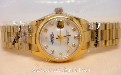 NEW Rolex Datejust All Gold White Watch Midsize 31mm watches
