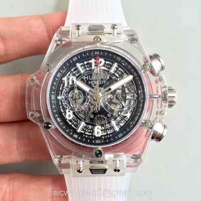 2018 Baselworld Hublot Unico Sapphire Replica White Rubber All Transparent Case Hublot Big Bang Watch watches
