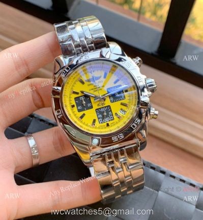Best Quality Copy Breitling Chronomat 01 Watches Yellow Dial 43mm watches