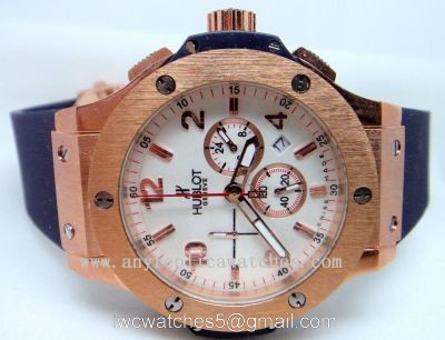 HUBLOT GENEVE BIG BANG GOLD CASE White Chronograph watches