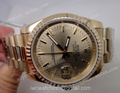 Copy Rolex Yellow Gold President Datejust Gold Dial Men Watch watches