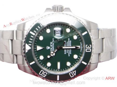 High Quality Replica Rolex Hulk Submariner Watch Green Dial / Green Ceramic Bezel 16610LV watches