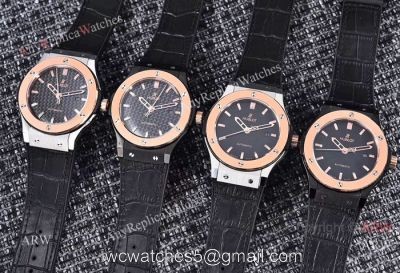 Hublot Classic Fusion Automatic Watches Rose Gold Bezel Black Dial watches