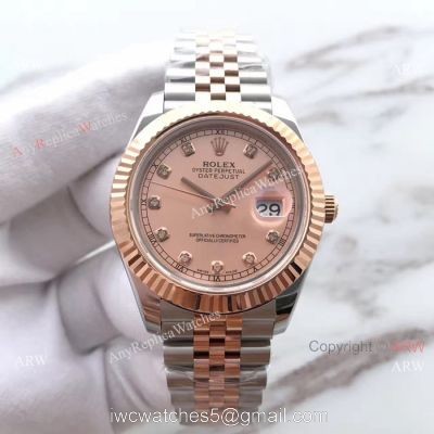 (EW) Swiss Diamond Rolex Replica Watch 2 Tone Rose Gold Rolex Datejust II ETA3255 watches