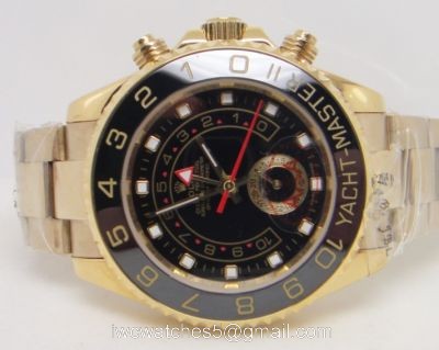 Rolex Yacht Master 2 Black and Gold Replica Watch 42mm watches
