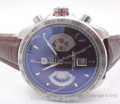 Tag Heuer Grand Carrera Calibre 17 RS3 Copy Watch Brown Face/Brown Leather Strap watches