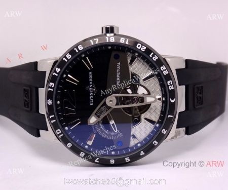 High Quality Ulysse Nardin Perpetual Black Rubber watch Copy watches